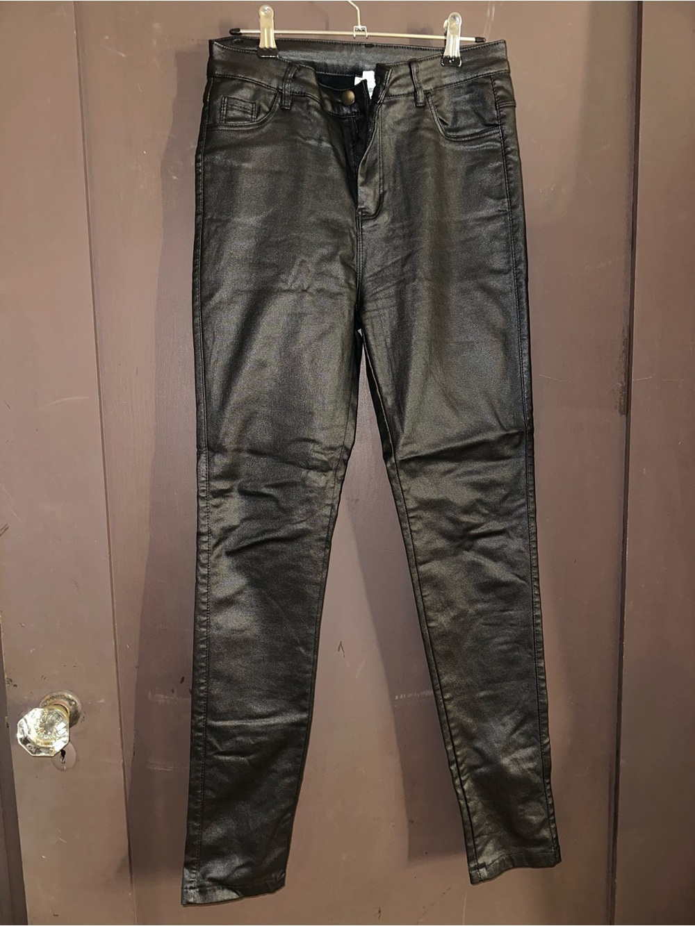 SHEIN Black Coated Skinny Jeans
